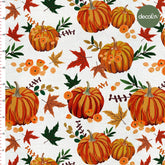 Halloween Autumn Leaf Pumpkin Pattern Digital Printed Fabric